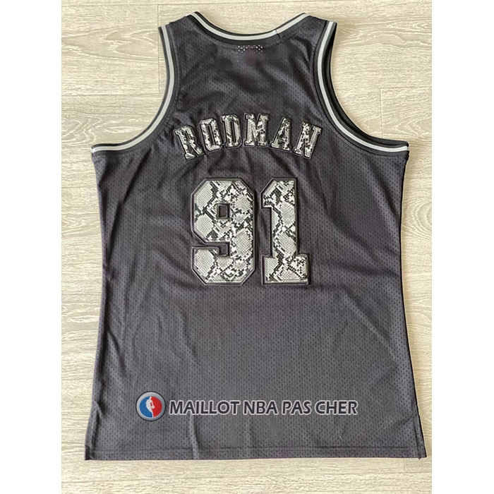 Maillot Chicago Bulls Dennis Rodman NO 91 Mitchell & Ness 1997-98 Noir1